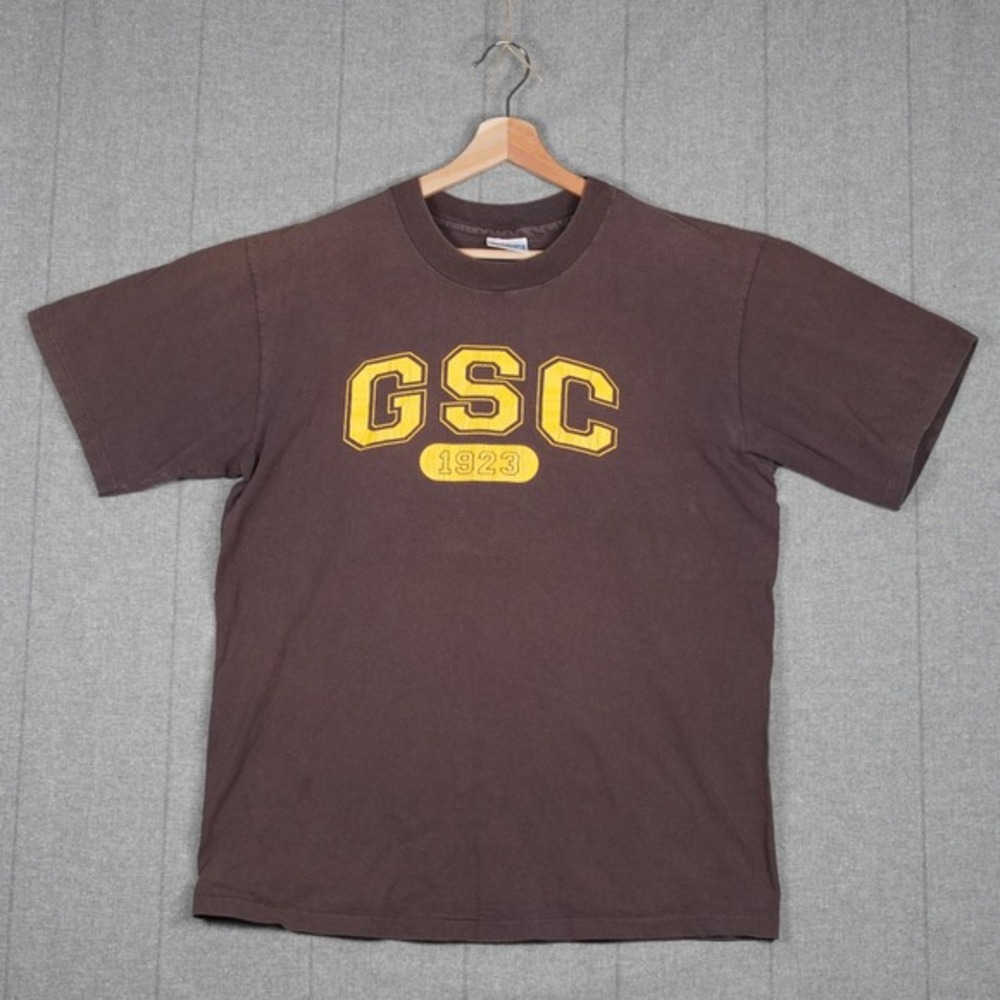 Vintage Glassboro State College Large Mens T-Shirt Brown Single Stitch USA Eagle